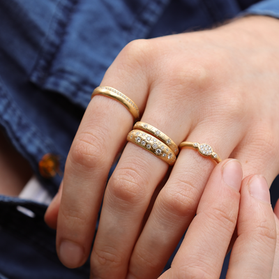 Oval Floret Charm Ring