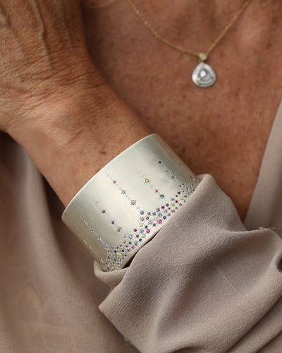 Wide Multi-Sapphire Cuff