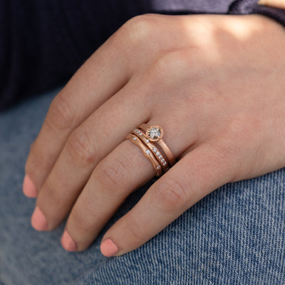 Champagne Diamond Rose Gold Ring