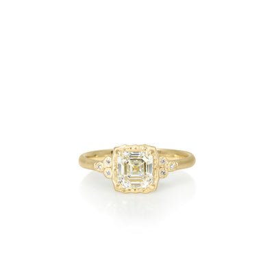 Asscher Cut Luna Ring