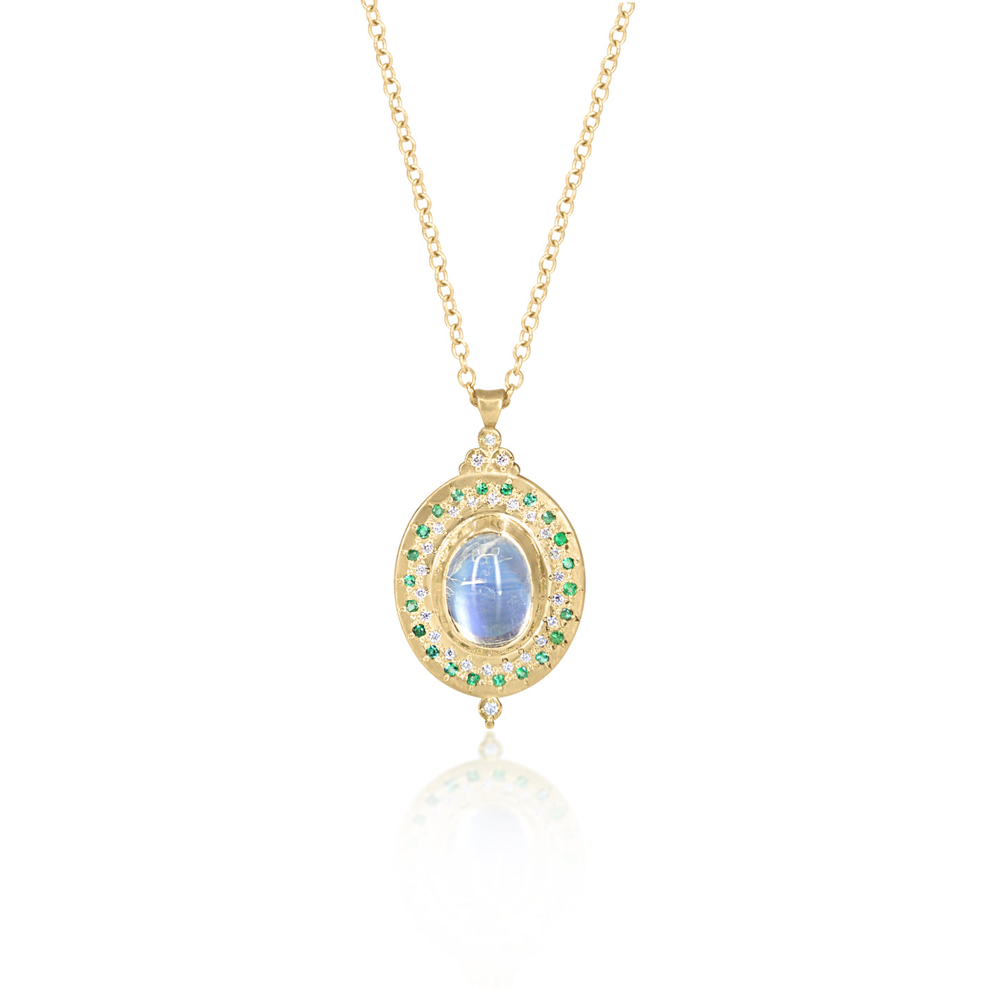 Moonstone Oval Gold Pendant