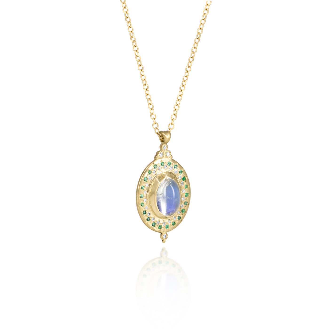 Moonstone Oval Gold Pendant