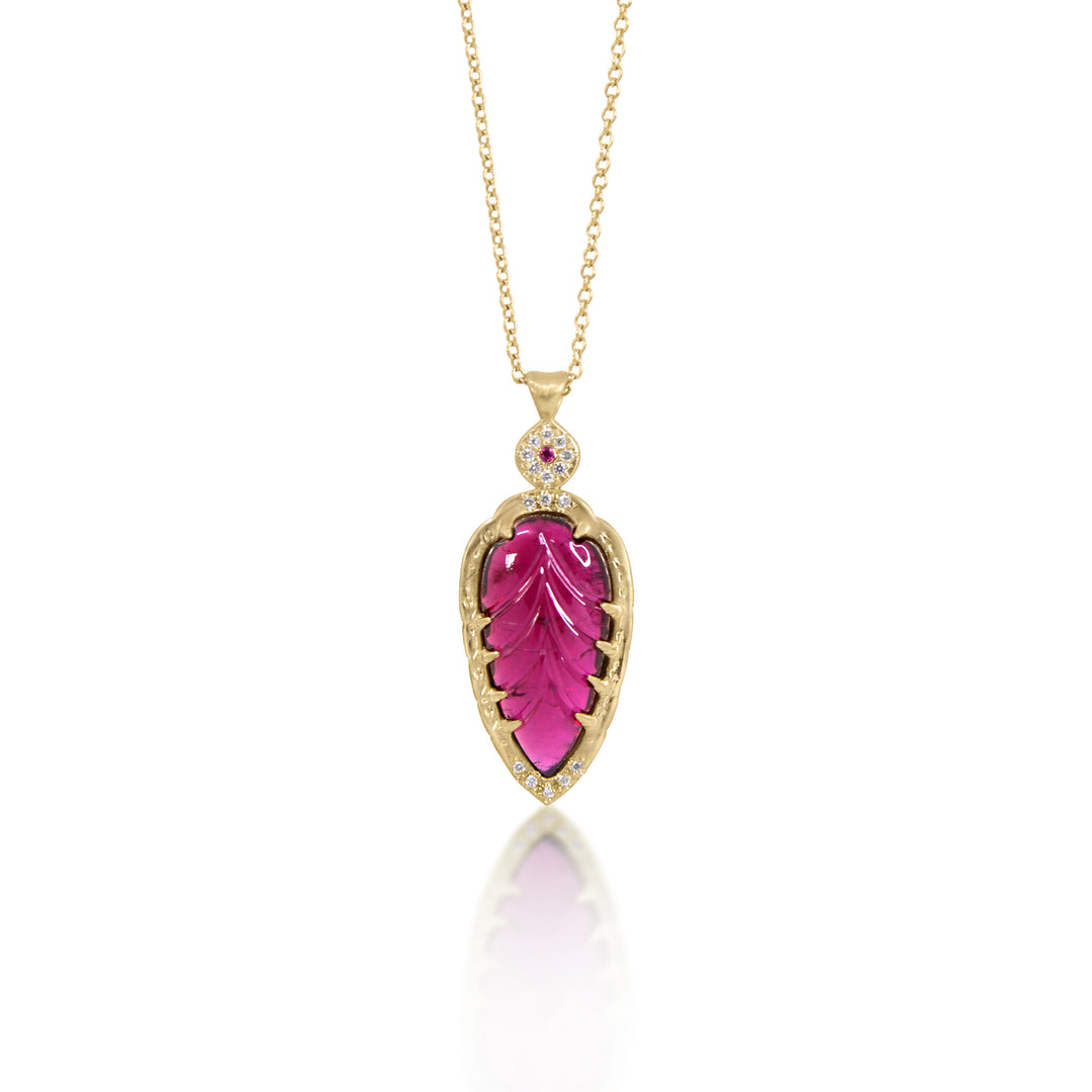 Pink Tourmaline good Pendant Necklace