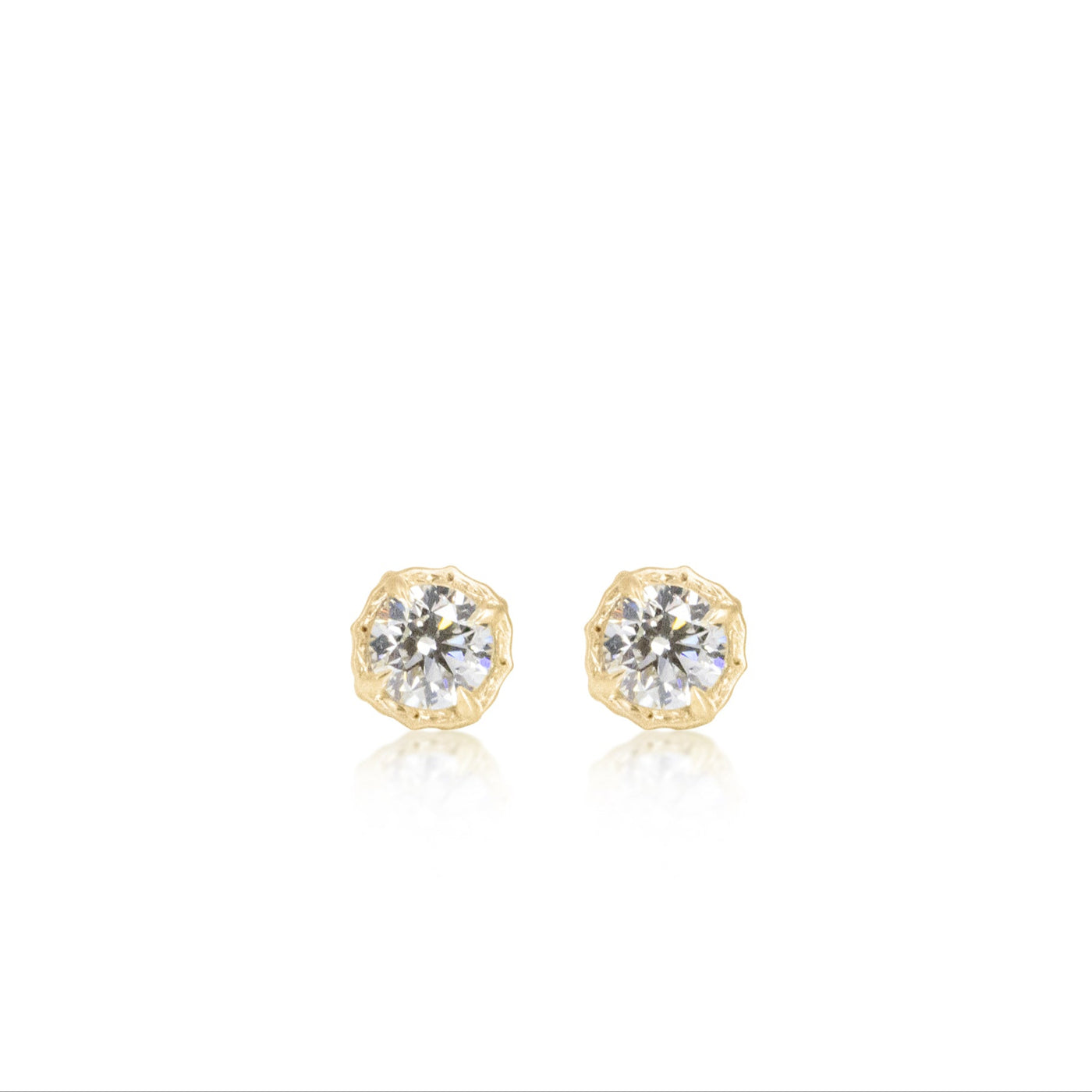 Diamond Lotus Stud Earrings