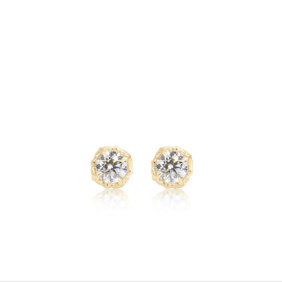 Diamond Lotus Stud Earrings