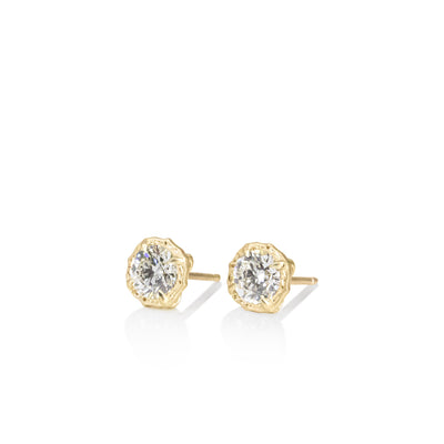 Diamond Lotus Stud Earrings