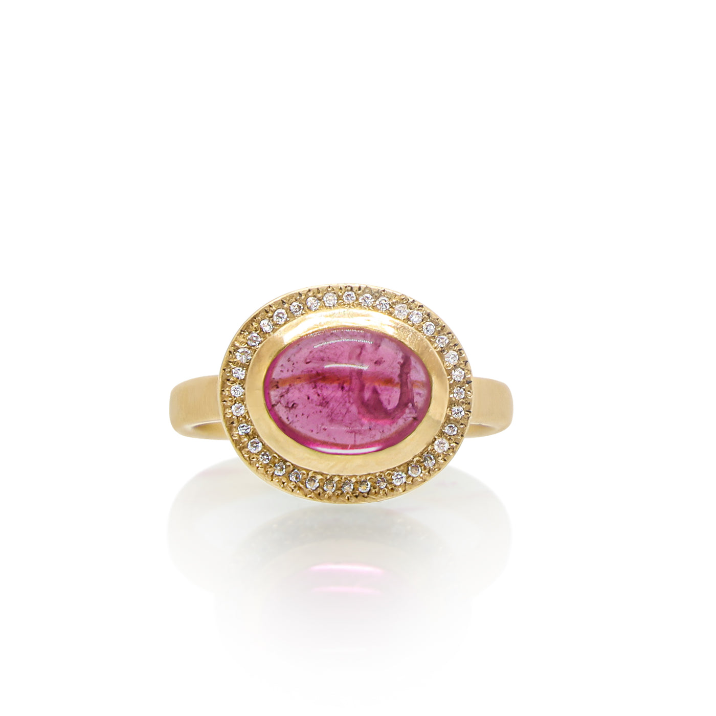 Pink Tourmaline Halo Ring