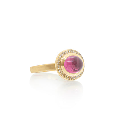 Pink Tourmaline Halo Ring