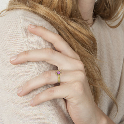 Natural Etched Round Ring