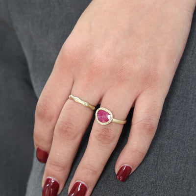 Organic Halo Ruby Ring