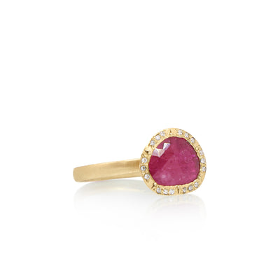 Organic Halo Ruby Ring