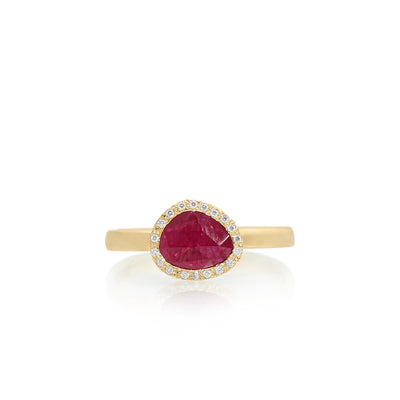 Organic Rose Cut Ruby Ring