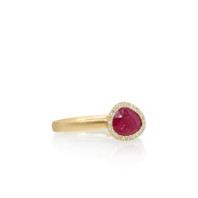 Organic Rose Cut Ruby Ring