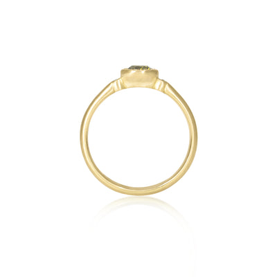 Yellow Diamond Engraved Bezel Ring