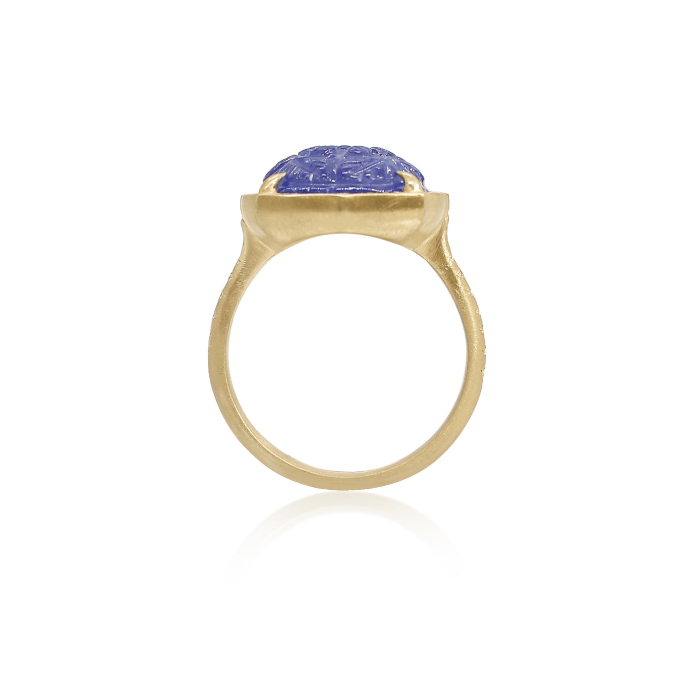 Carved Floral Tanzanite Ring