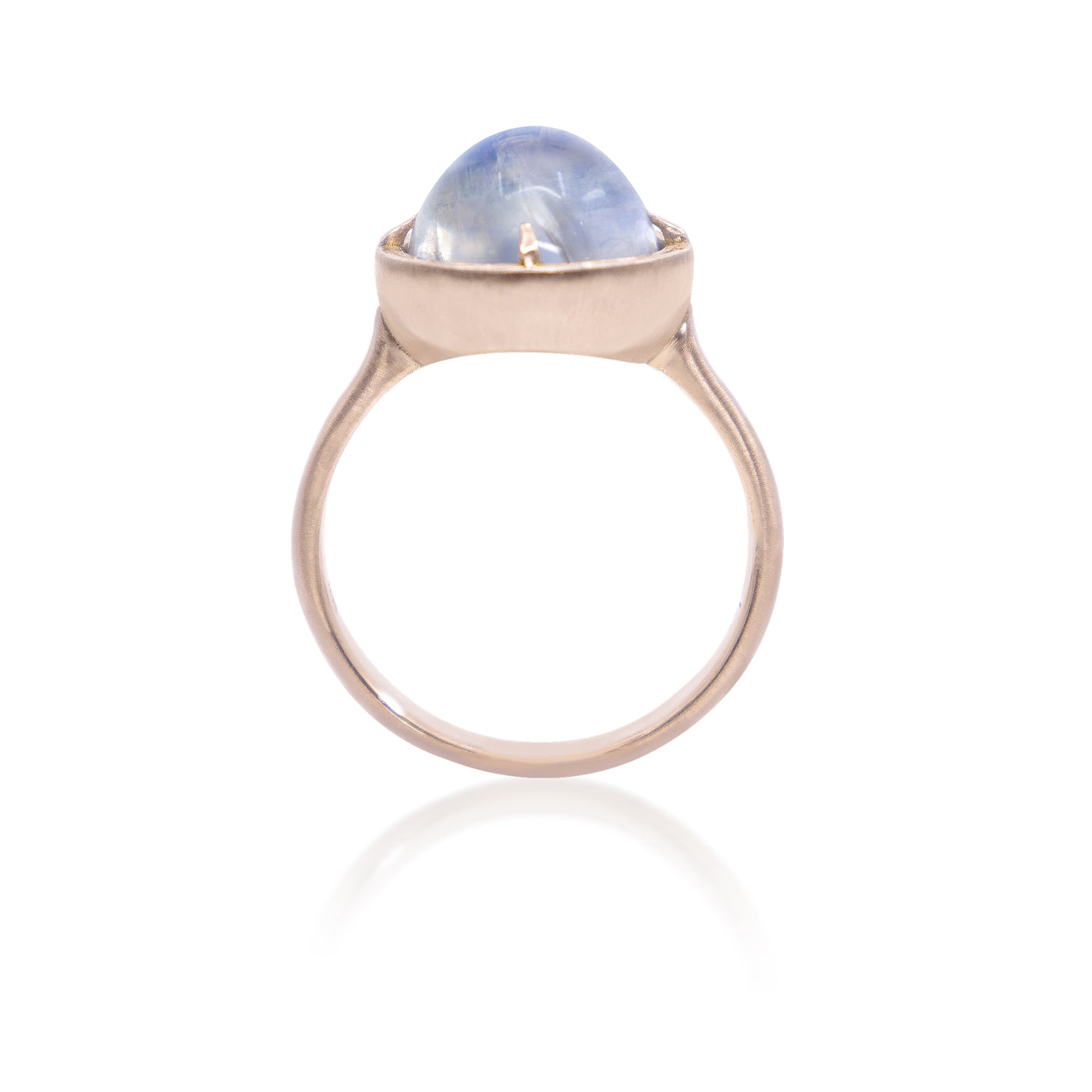 Rose Gold Oval Moonstone Prong Set Ring