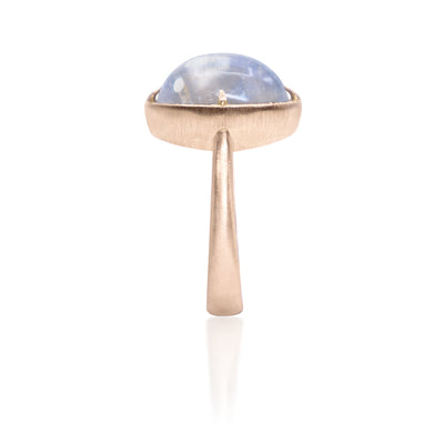 Rose Gold Oval Moonstone Prong Set Ring