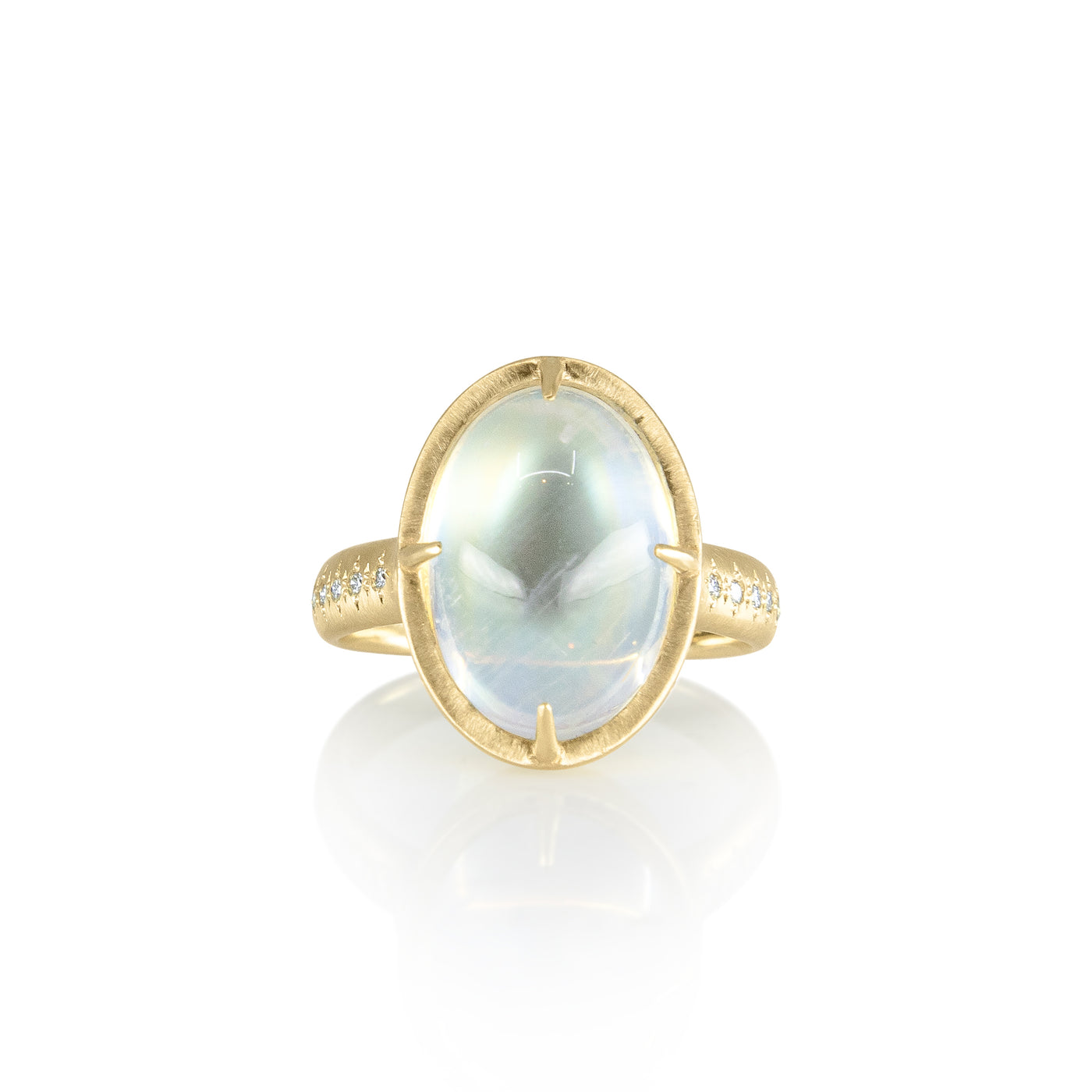 Oval Rainbow Moonstone Ring