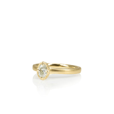 Oval Diamond Stackable Ring