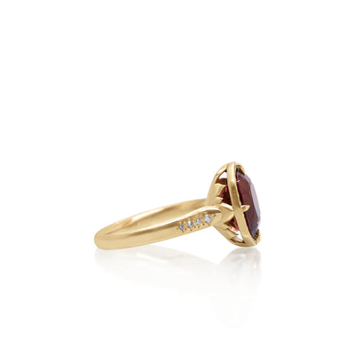 Pink Tourmaline Lotus Ring