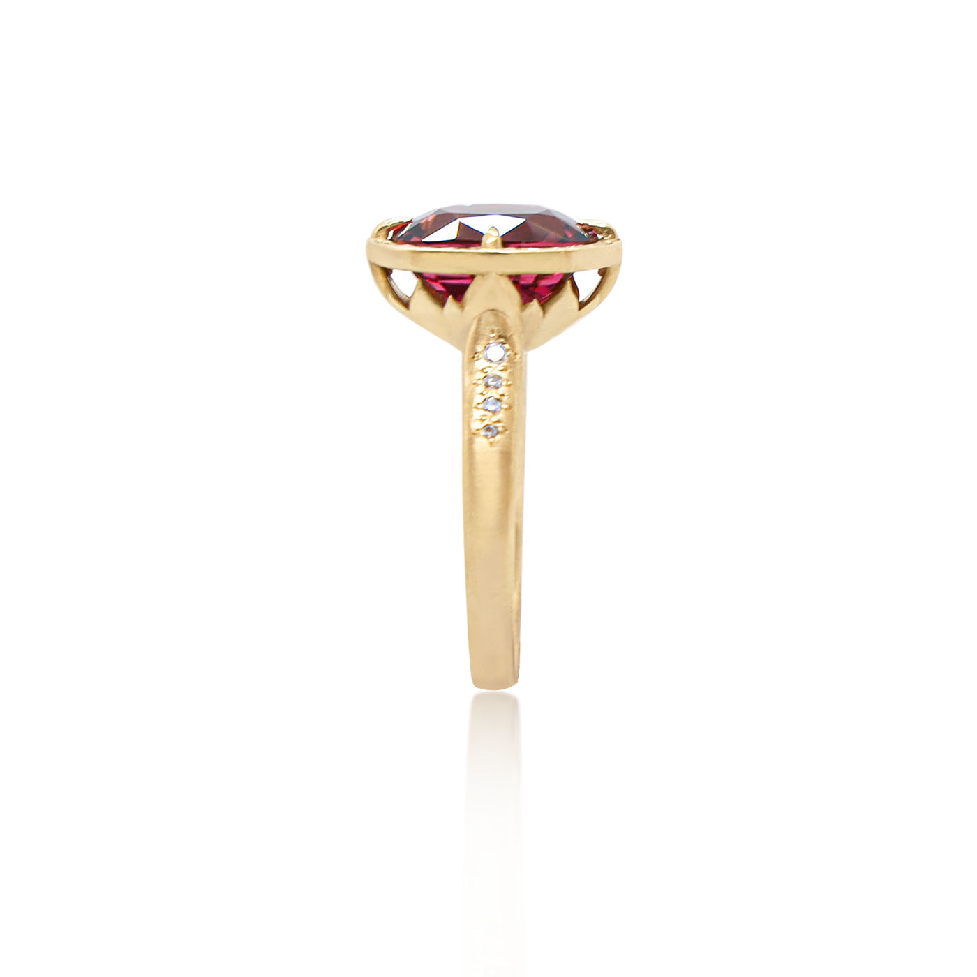 Pink Tourmaline Lotus Ring