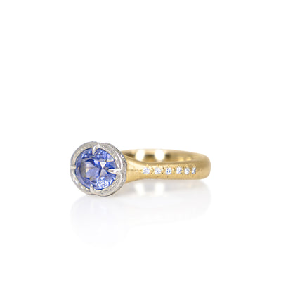 East-West Sapphire Prong Ring