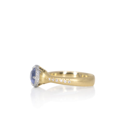 East-West Sapphire Prong Ring