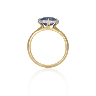 East-West Sapphire Prong Ring