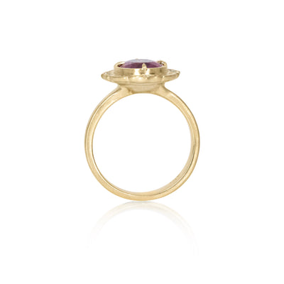 Pink Tourmaline Scallop Ring