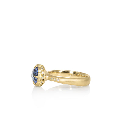 Basket Ring with Horizontal Sapphire