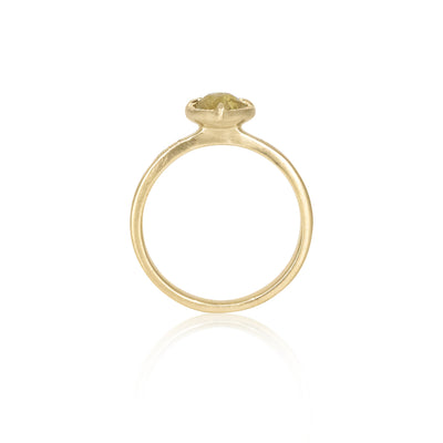 Yellow Diamond Pear Ring