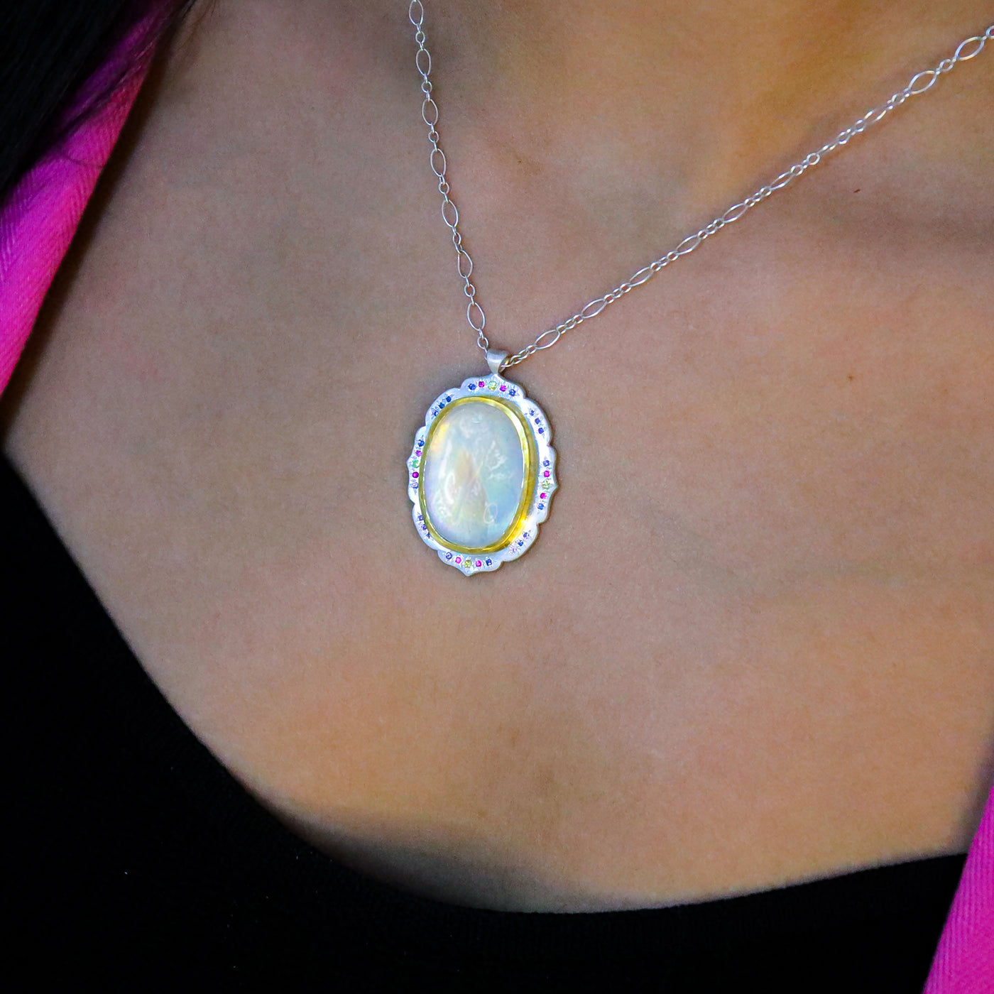 Two Tone Moonstone Pendant