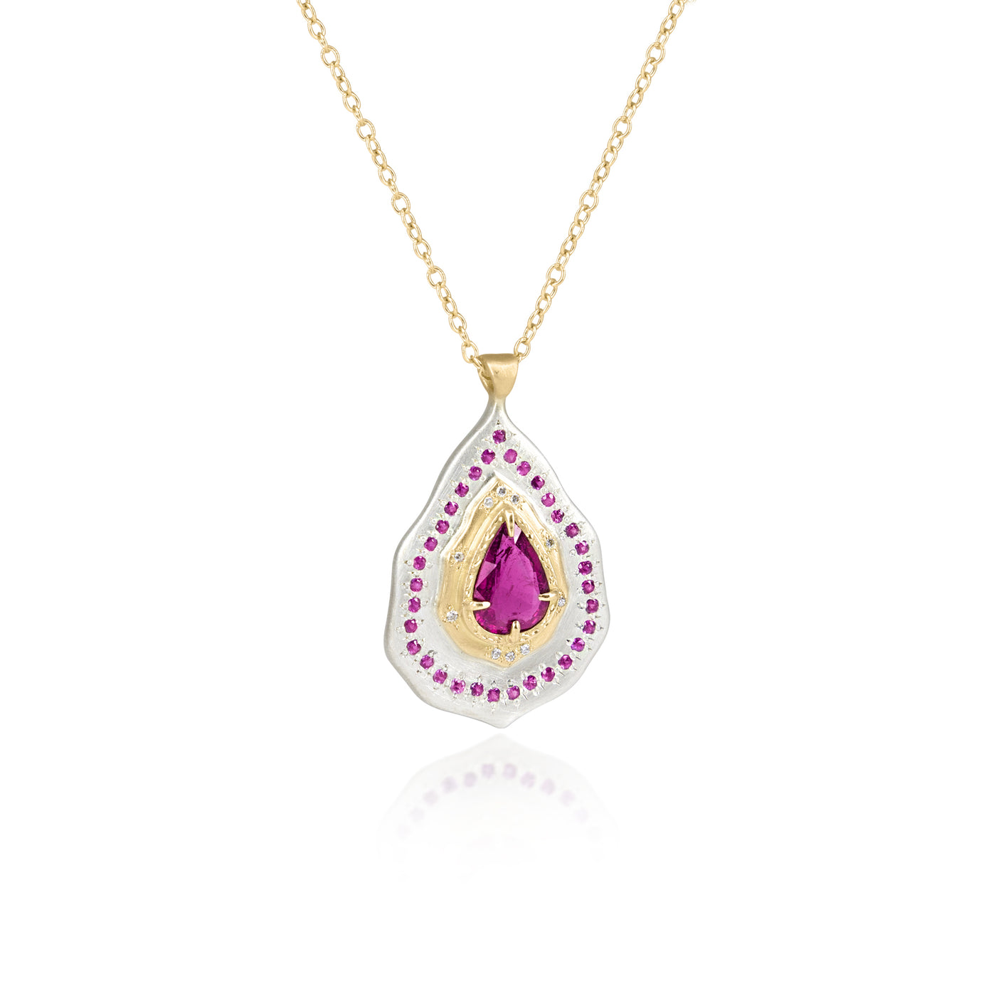 Two Tone Pink Tourmaline Pendant