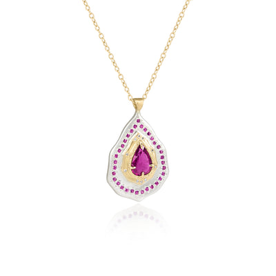 Two Tone Pink Tourmaline Pendant