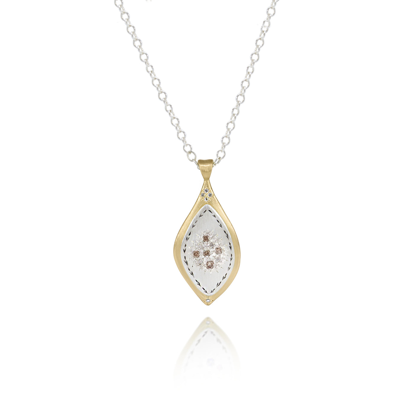 Two Tone Champagne Diamond Pendant