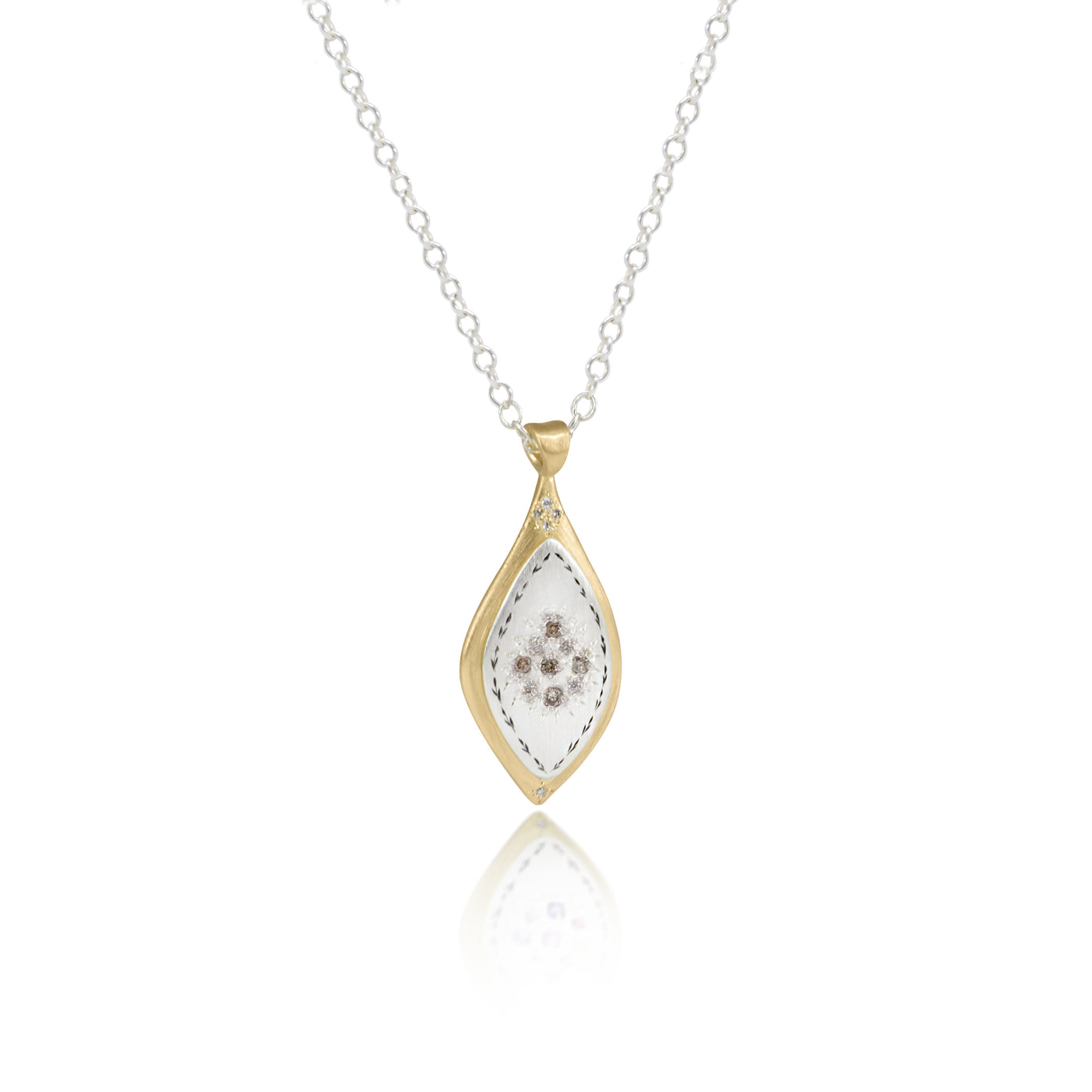 Two Tone Champagne Diamond Pendant