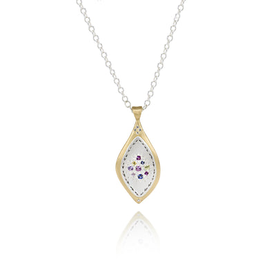 Two Tone Multi-Sapphire Pendant