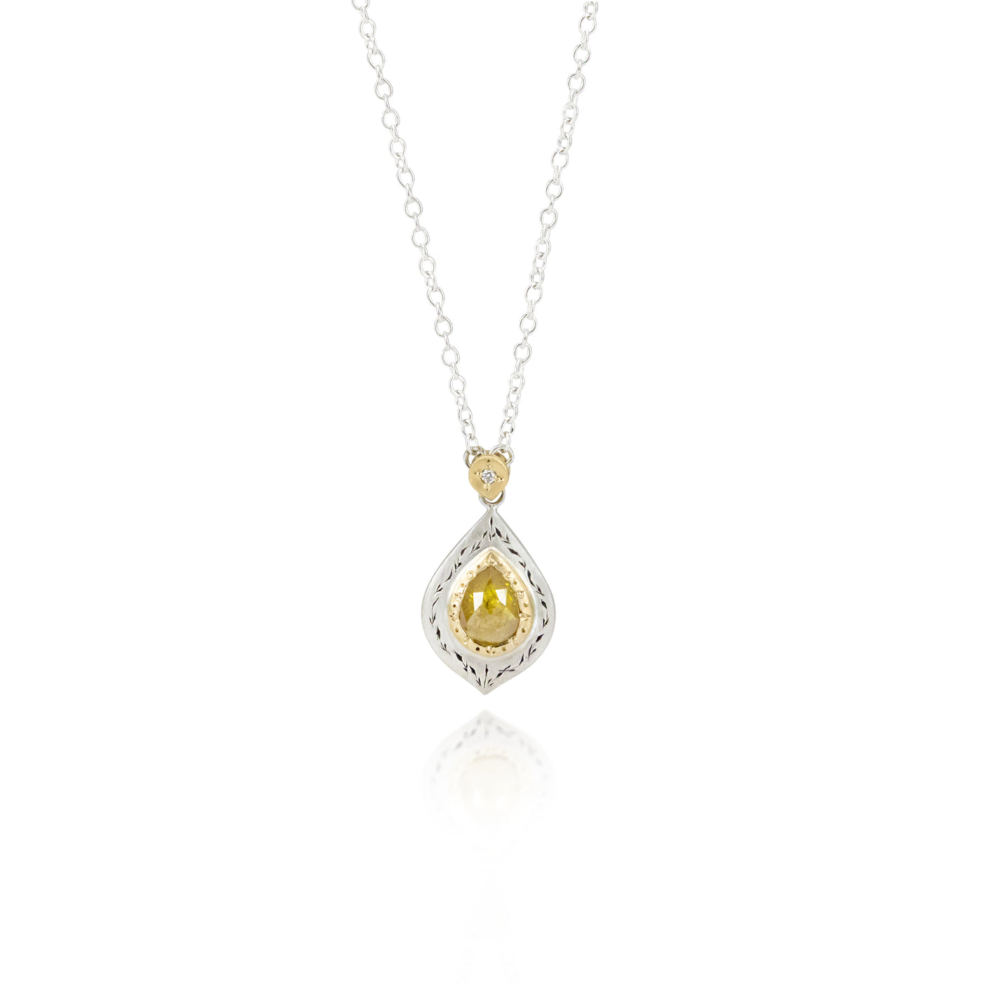 Yellow Diamond Two Tone Pendant