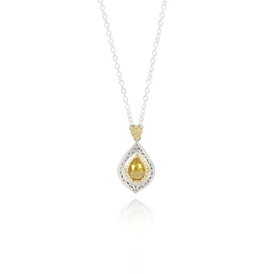 Yellow Diamond Two Tone Pendant