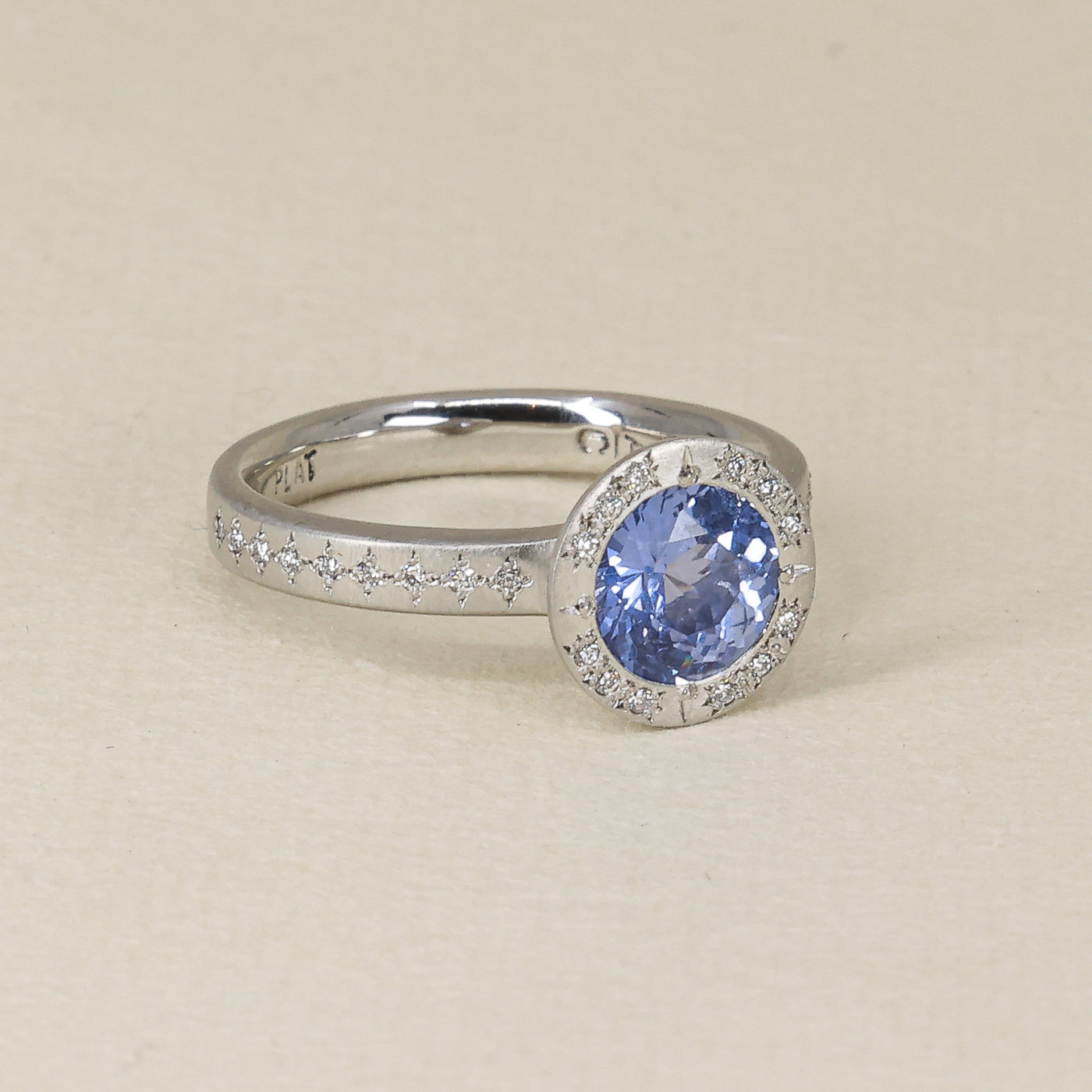 Woven Halo Sapphire Ring