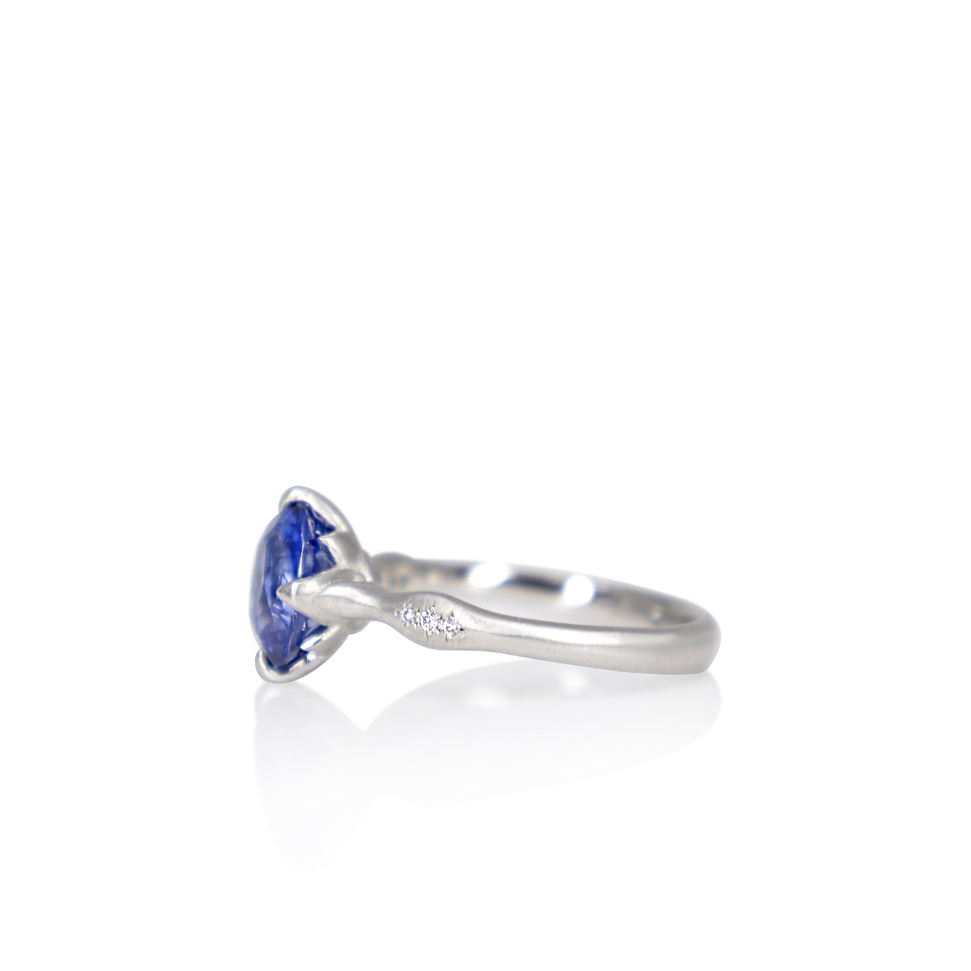 Platinum Oval Rosebud Ring