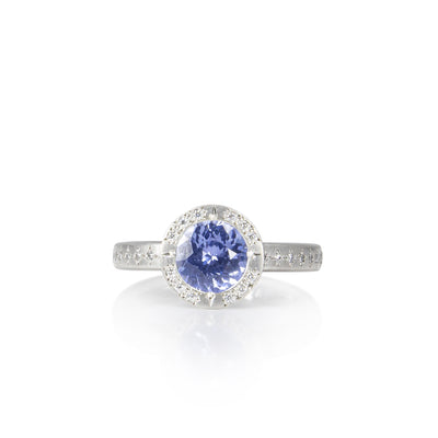 Woven Halo Sapphire Ring