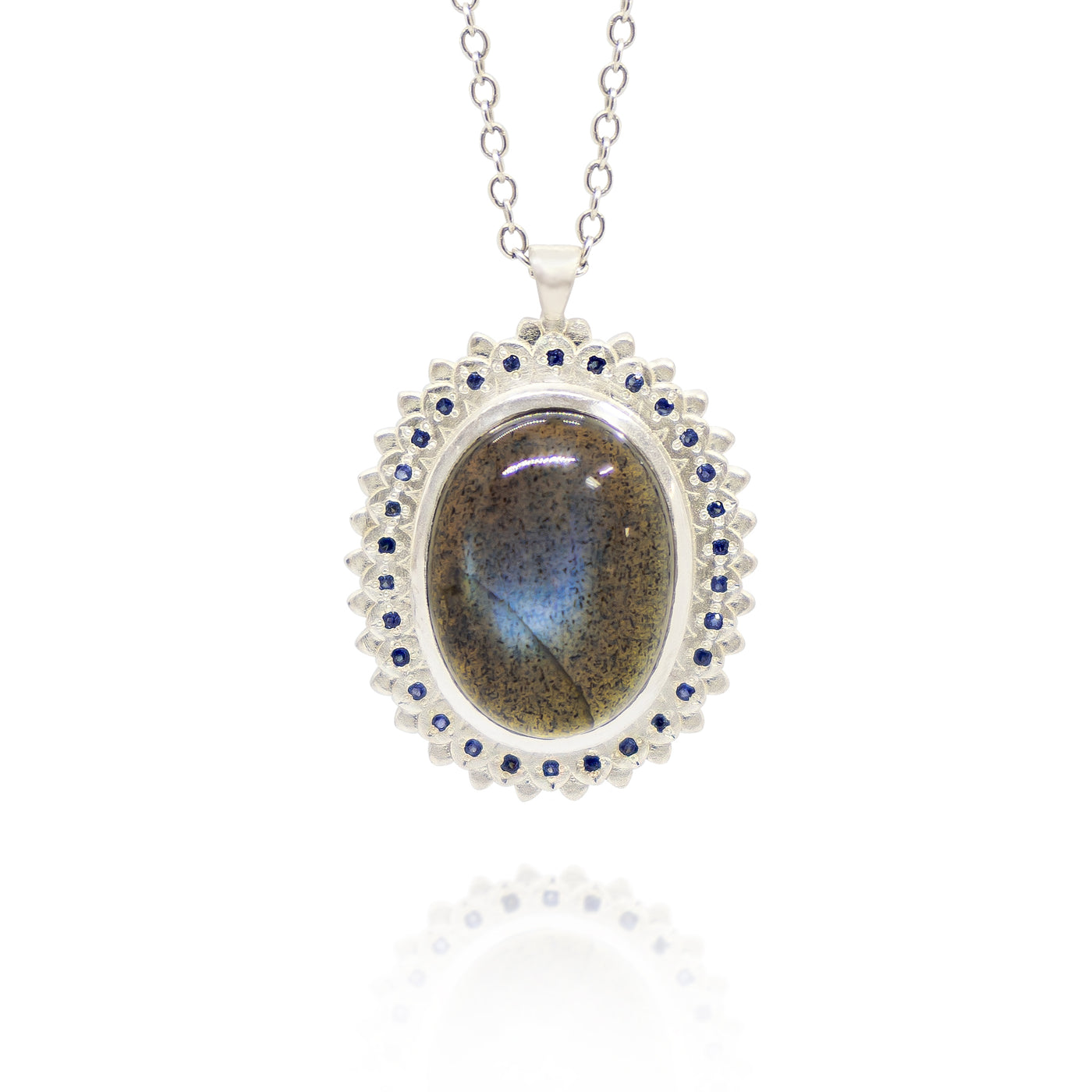 Labradorite & Sapphire Pendant