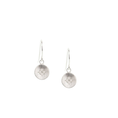 Silver Four Star Wave Charm Earrings