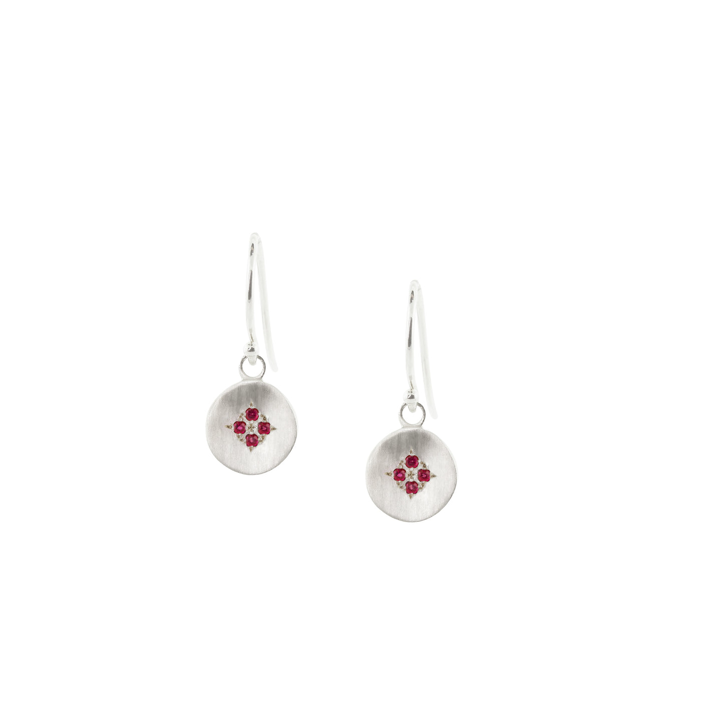 Silver Four Star Wave Charm Earrings