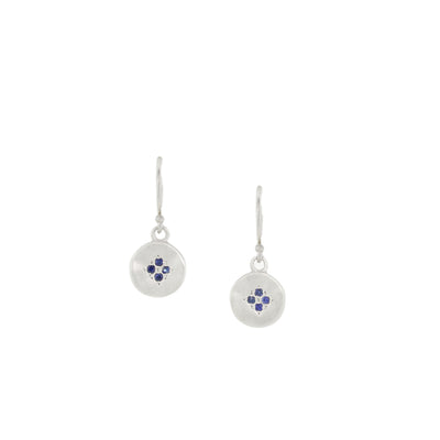 Silver Four Star Wave Charm Earrings