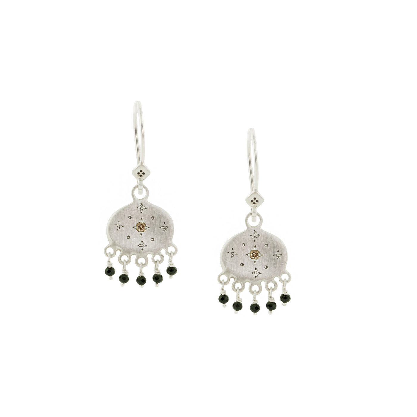 Beaded New Moon Earrings