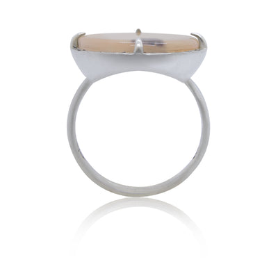 Round Prong Scenic Agate Ring