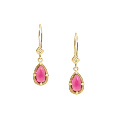 Prong Set Pear Tourmaline Earrings