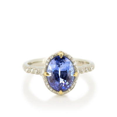 Oval Sapphire Basket Ring with Prongs